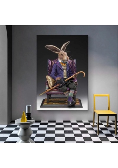 Kanvas Tablo Rabbit Aristocrat Dekoratif Kanvas Tablo 70 X 100