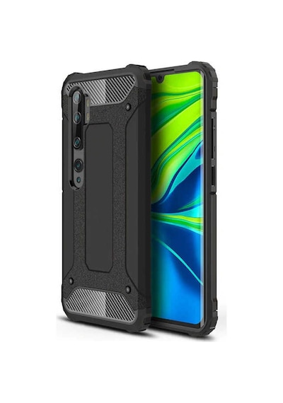 Kilifone - Xiaomi Mi Note 10 Lite Uyumlu - Kılıf Çift Katman Koruyucu Crash Military Tank Kılıf - Siyah Siyah Kilifone - Xiaomi Mi Note 10 Lite Uyumlu - Kılıf Çift Katman Koruyucu Crash Military Tank Kılıf - Siyah Siyah