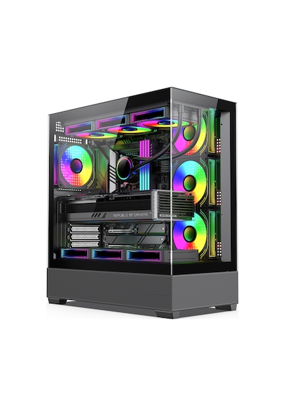Zoko Alpha Siyah 7x12cm Kumandalı Argb Fanlı Gaming Akvaryum Kasa