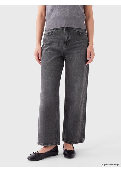 Lcw Jeans Gri Straight Fit Kadın Jean Pantolon