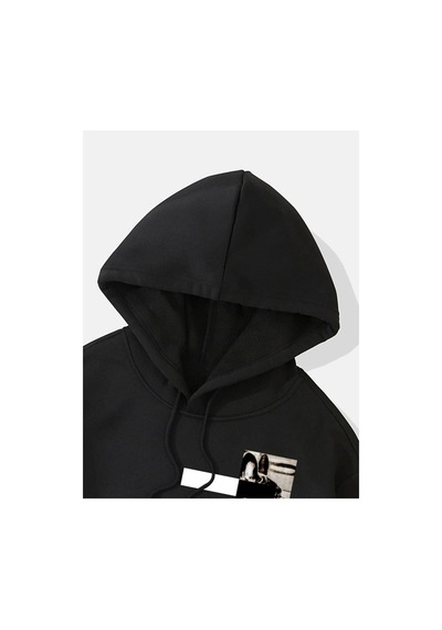Altamira Unisex New Moment Baskılı Oversize Kapşonlu Sweatshirt 001