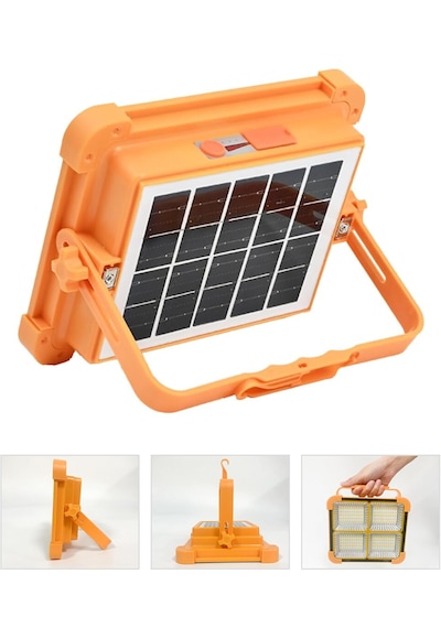 Güneş Enerjili Solar Led Projektör Taşınabilir Fenerli Powerbank