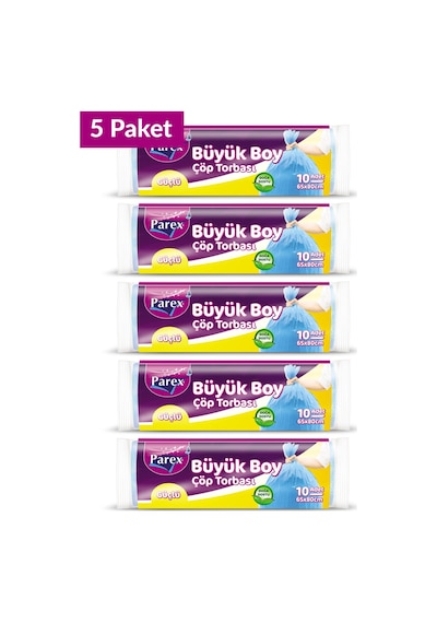 Güçlü Çöp Torbası Büyük Boy 10'lu 65 X 80 Cm 5 Paket