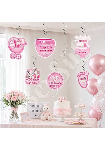 Hoşgeldin Bebeğim 6lı Sarkıt Pembe