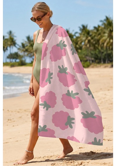 Meyve Temalı Ahududu Desenli Plaj Havlusu - Pembe Modern Havuz Deniz Hızlı Kuruyan Mikrofiber Havlu Yağmur Zambak Meyve Temalı Ahududu Desenli Plaj Havlusu - Pembe Modern Havuz Deniz Hızlı Kuruyan Mikrofiber Havlu Yağmur Zambak