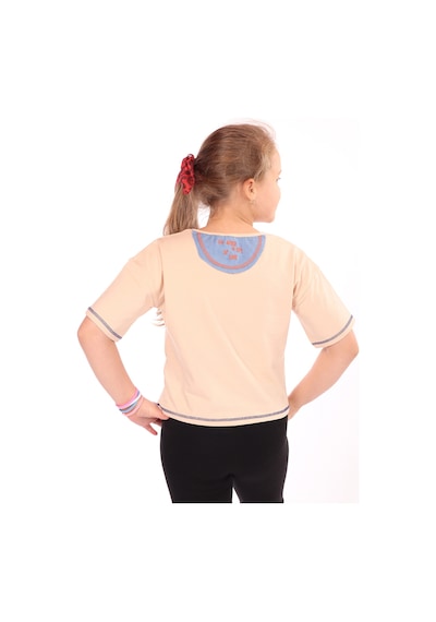 Toontoy Kids Toontoy Kız Çocuk Roses Yazı Baskılı Tişört Bej