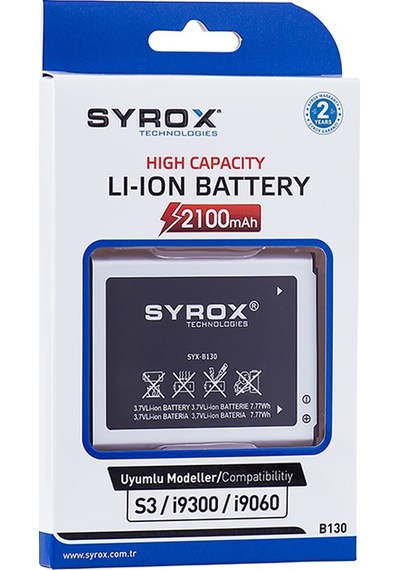 Syrox Samsung Uyumlu Galaxy S3 İ9300 S3 Neo Batarya Pil 2100 Mah