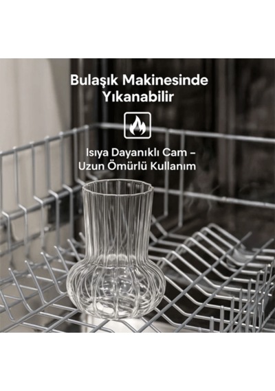Minimal Borosilikat Cam Vazo, 500 Ml Ters Mantar Model Şeffaf