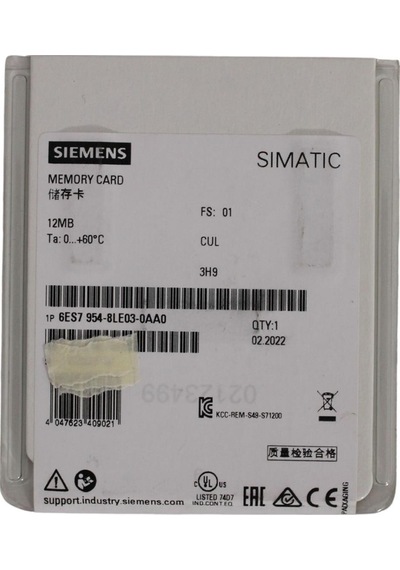 6es7954-8le03-0aa0 Sımatıc S7 Memory Card, 12 Mb Ü