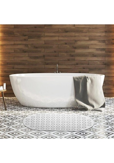 Dln Shop 2 Adet Bath Math Banyo & Duş Kaydırmazı Beyaz Renk Masajlı Model Banyo Paspas V-142 Beyaz