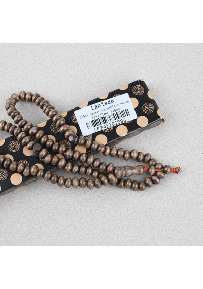 Şimşir Ağacı Renkli Vernikli 99luk Tekerlek Kesim 7x5mm Tesbih - Koyu Kahverengi Kahverengi