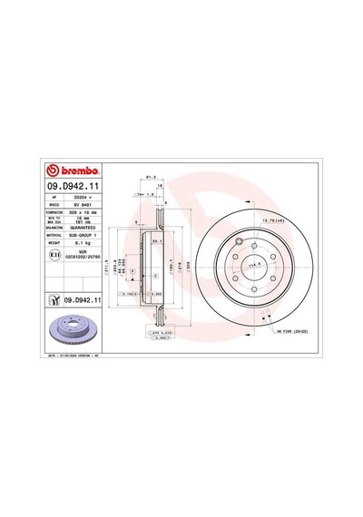 Brembo Fren Dıskı Arka Mercedes X-class W470 17 Brembo 09d94211 A4704230200