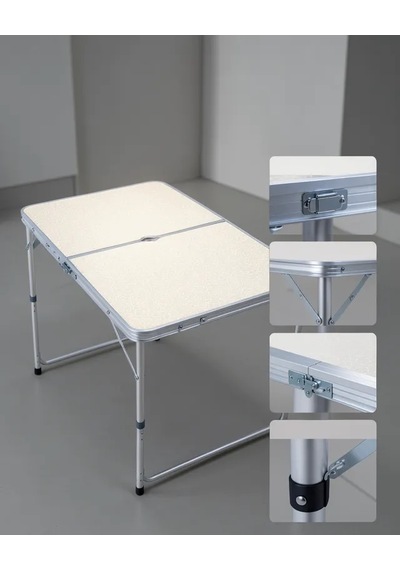 Astraltech Katlanabilir Kamp Masası Seti 4 Kişilik 50-65 Cm Ayarlanabilir Yükseklik Çok Renkli