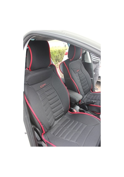 Citroen C3 Lüx Oto Koltuk Minderi Ön Arka 5'li Set 5star Serisi Siyah Kırmızı