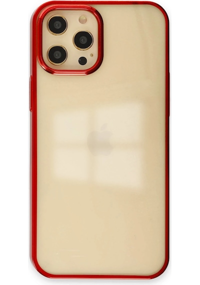 Newface - 955 - Apple iPhone Uyumlu 12 Pro Max Kılıf Element Silikon - Csmo-tex - - Kırmızı