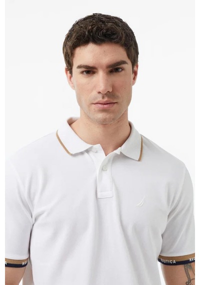 Nautica Erkek Beyaz Regular Fit Polo Yaka T-shirt-14602