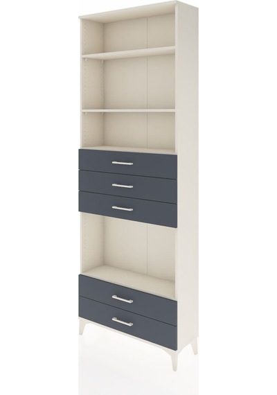 Arges Dolap 4 Raflı 5 Çekmeceli 88x30x243 Aytaşı-antrasit Aytaşı