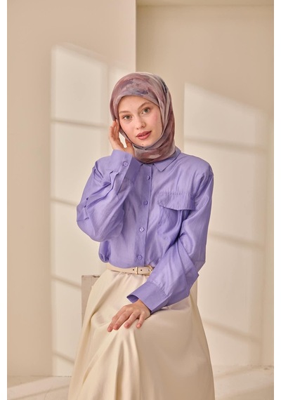 Silk Home Olinda İpek Eşarp 47004-10 Gri, Mor, Lacivert, Bordo