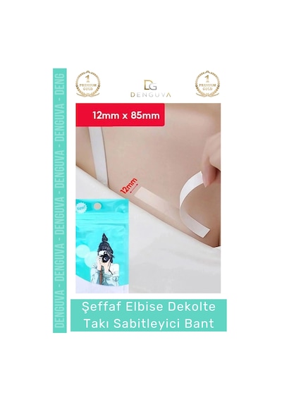 Kıyafetbandı Şeffaf Çift Taraflı Vücut Kıyafet Sabitleyici Yaka Bluz Elbise Kaydırmaz 36 Parça Bant