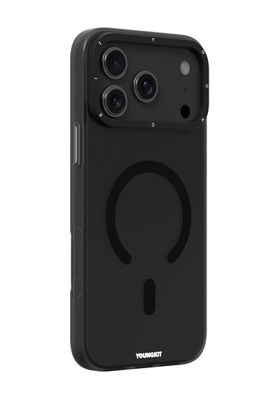 Apple Uyumlu iPhone 17 Pro Max Kılıf M-safe Şarj Özellikli Youngkit Hidden Sand Serisi Kapak Siyah Siyah