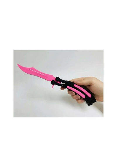 Cs2 Kelebek/butterfly Bıçak Plastik Pembe Oyuncak 3d Keskin Değil