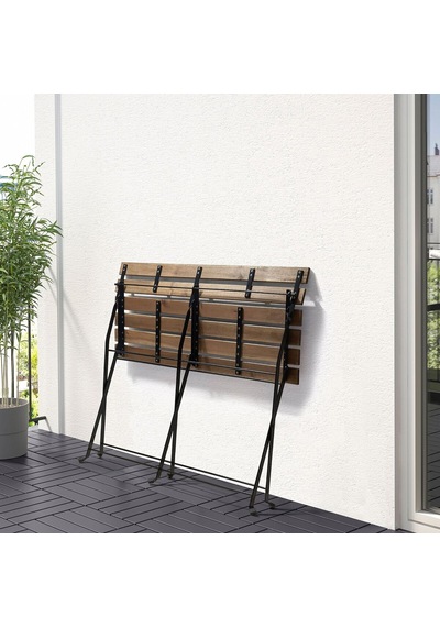 Katlanabilir Bahçe Bankı, Siyah-kahverengi, 100x46x82 Cm, Mindersiz Siyah