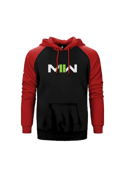 Call Of Modern Warfare Iı Logo Kırmızı Renk Reglan Kol Kapşonlu Sweatshirt Kırmızı