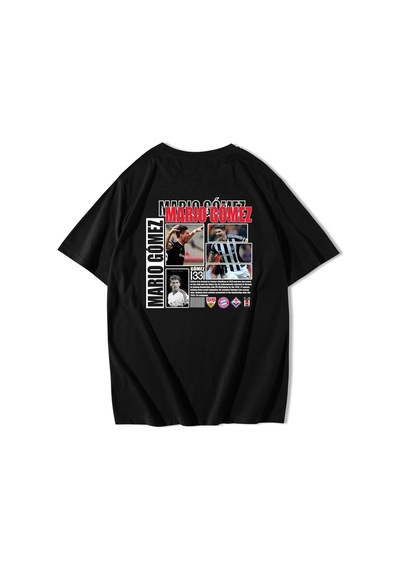 Brz Collection Unisex Oversize Mario Gomez T-shirt Siyah