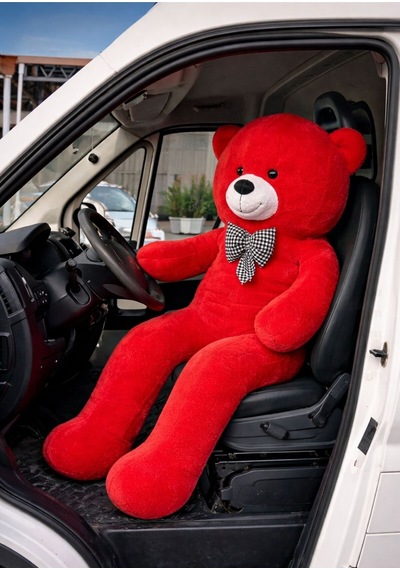 160 Cm Dev Peluş Ayı Hediyelik Peluş Oyuncak Kırmızı