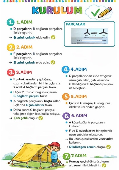 Prenses Ve Unicorn Temalı 100x70cm Kolay Kurulum Dayanıklı Çocuk Oyun Çadırı Çok Renkli