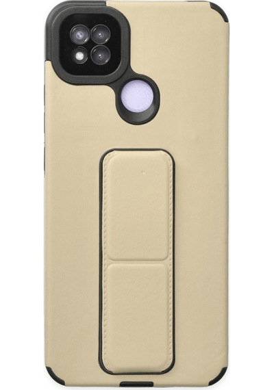 Xiaomi Redmi 9c Uyumlu Kılıf Mega Standlı Silikon - Gold