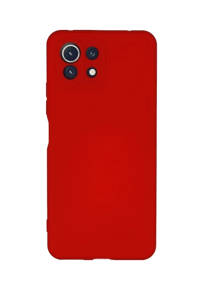 Xiaomi Mi 11 Lite Uyumlu Kılıf Nano İçi Kadife Silikon - Kırmızı