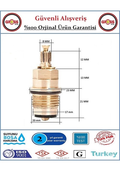 Şenpres Salmastra Musluk İçi - %100 Prinç - Contalı - 2 Adet