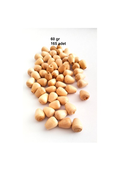 60 Gr 165 Adet Ahşap Boncuk 12 Mm Boy X 10 Mm En Doğal Ahşap Makrome El İşi Çanta