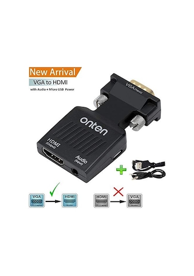 Onten Otn-7557 1080P Hdmi To Vga Ses Çıkışlı Dönüştürücü Kablo