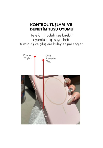 Apple İphone 16 Uyumlu Magsafe Lansman Silikon Kılıf Pudra