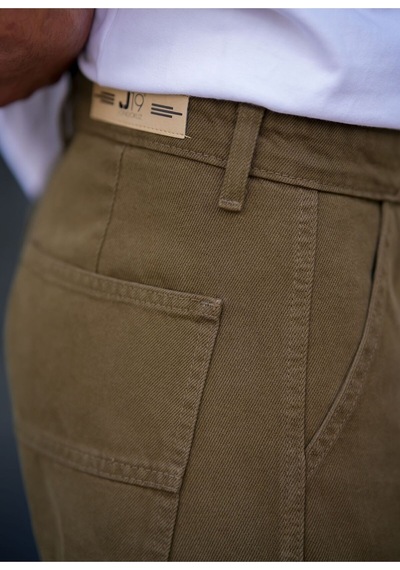 Erkek Kargo Cep Baggy Pantolon Rengi Haki