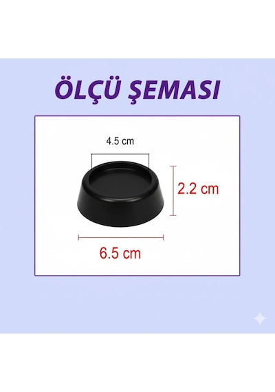 4 Adet Siyah Eşya Çamaşır Bulaşık Makinası Buzdolabı Yükseltici Titreşim Ayağı Altlığı Ayaklığı Gürültü Önleyici Siyah