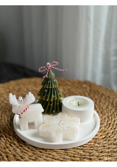 Kübra Design Candles Yılbaşı Özel Çam Ağaçlı Mum Seti