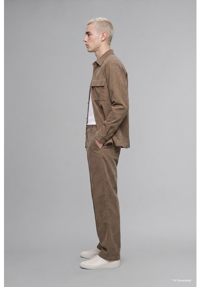 Defacto Baggy Fit Geniş Kalıp Normal Bel Geniş Paça Kadife Pantolon H3894ax26wngr53 Gri-gr53