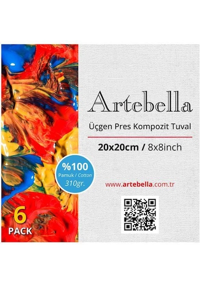 Üçgen Pres Kompozit Tuval 20 x 20 CM 6'lı Set