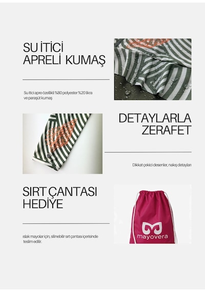 Mayovera Kapalı Mayo- Haki Deniz Kabuğu
