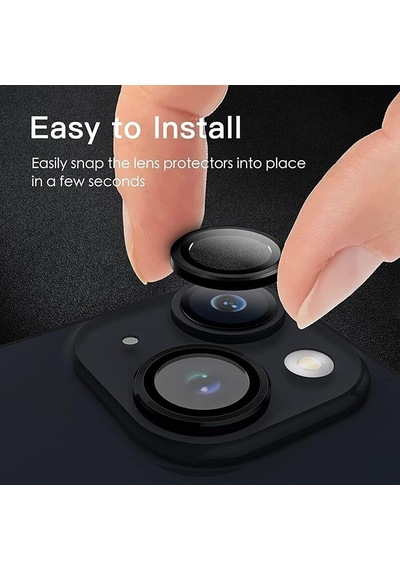 Apple Uyumlu iPhone 14 Plus Raze Metal Kamera Lens Koruyucu Siyah