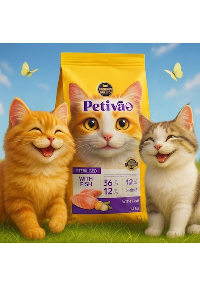 Kısırlaştırılmış Yetişkin Kediler İçin Balık Etli Kuru Kedi Maması 1.5 Kg, Balık