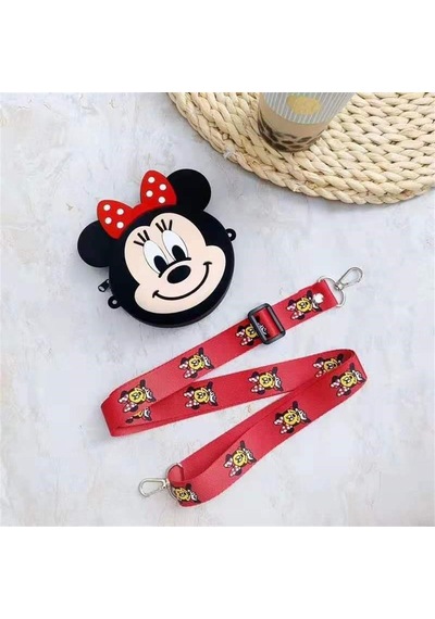 Mickey Mouse Minnie Mouse Tasarım Silikon Omuz Askılı Çanta 1670-1 Çok Renkli