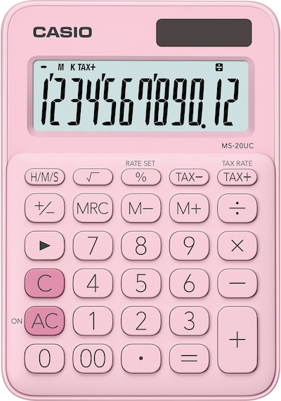 Casio MS-20UC-PK Masaüstü 12 Hane Hesap Makinesi