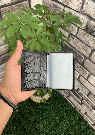 Guard Siyah Croco Desenli Hakiki Deri Lastikli Spor Kartlık Erkek / Kadın P1041 Siyah