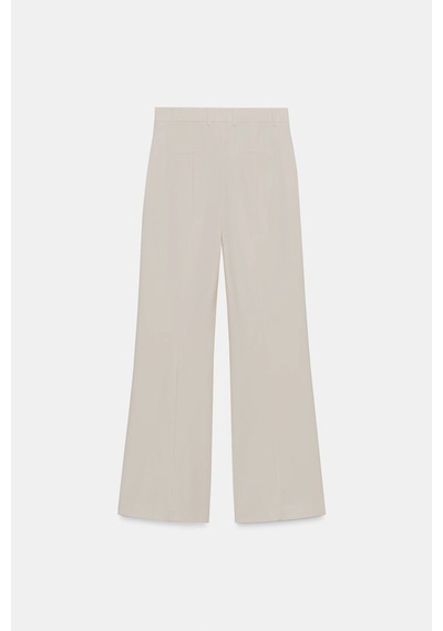 Açelyaokcu Premium Vento Orta Bel Wide Leg Dokuma Pantolon Taş