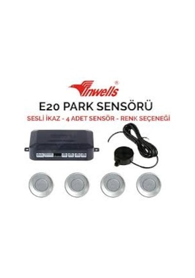 Inwells E20 Park Sensörü Uyarı Sesli - Ekransız Beyaz