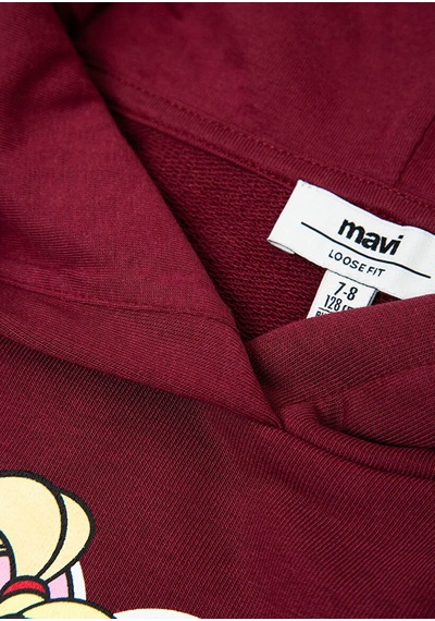 Mavi Lola Bunny Baskılı Bol Rahat Kesim Bordo Kız Çocuk Sweatshirt 7s10214-70393